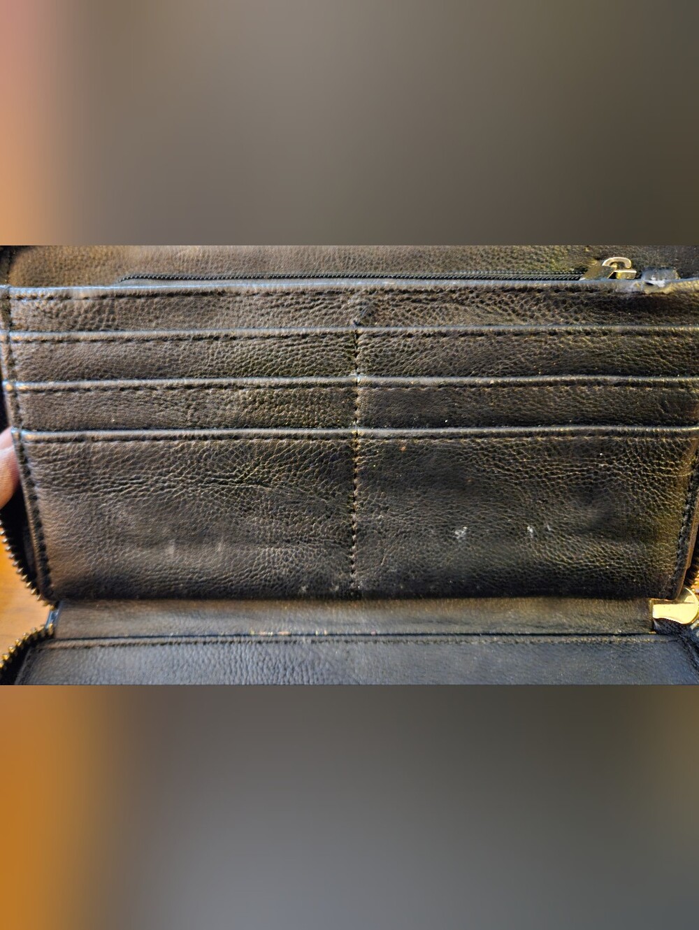 Betsey Johnson Black Patent Zip-Around Wallet - Picture 5 of 7